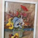 Oil painting on panel Remo Fabretti (Ancona 1905-1983) vase with flowers