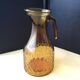 Water carafe, vintage amber glass jug
