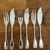 Set of 12 fish cutlery. Model Shell BOULENGER