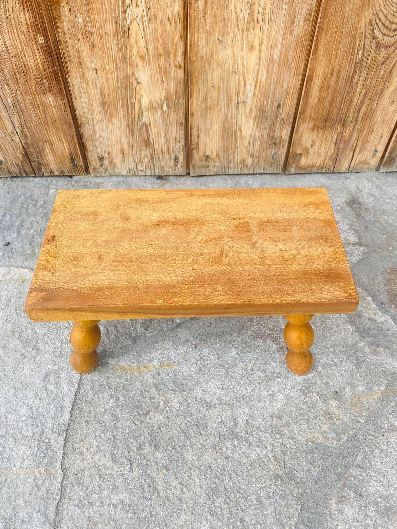 Vintage turned wooden footstool/step stool