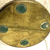 Travertine & brass table lamp base, Italy 1970s