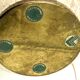 Travertine & brass table lamp base, Italy 1970s