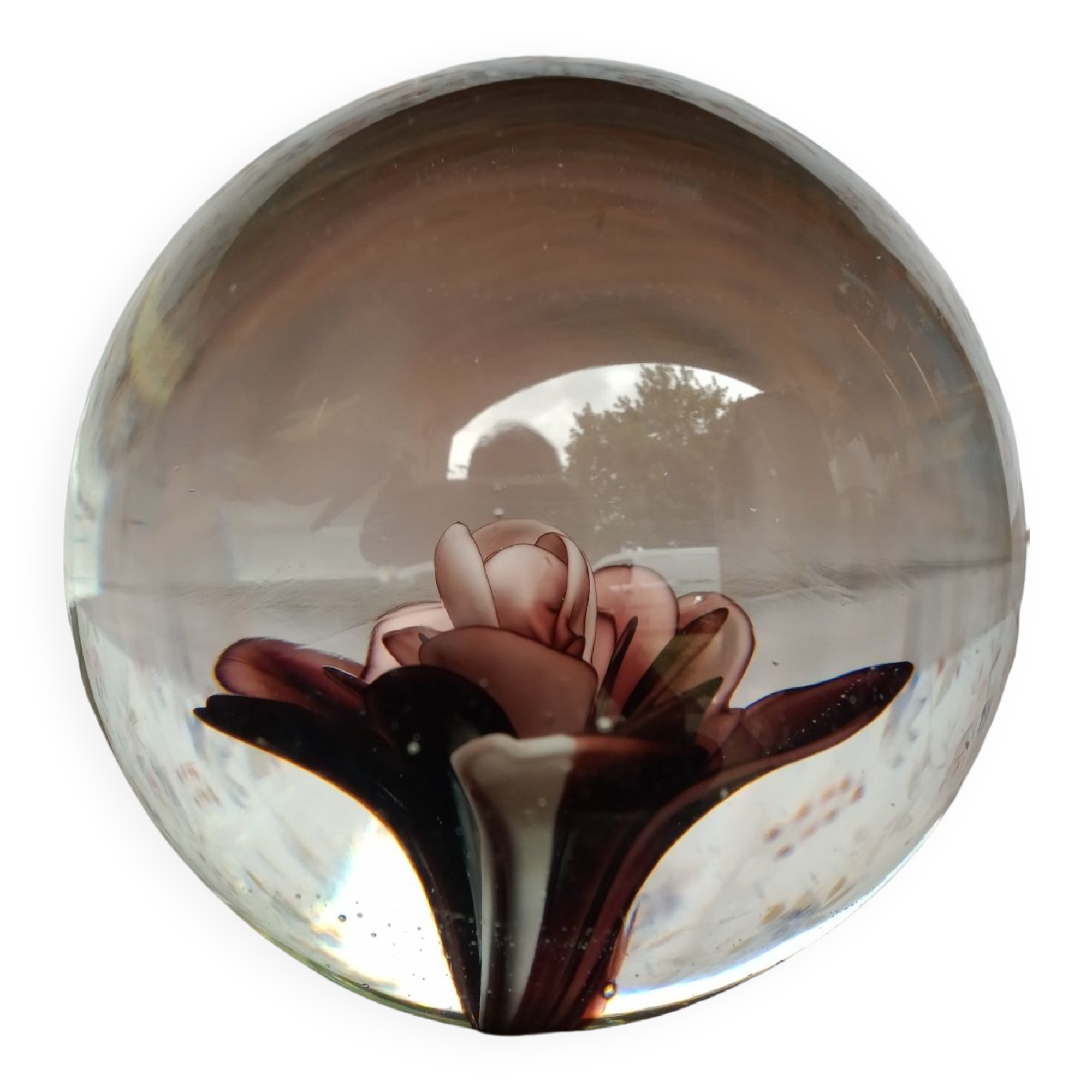 Purple flower sulphide paper press