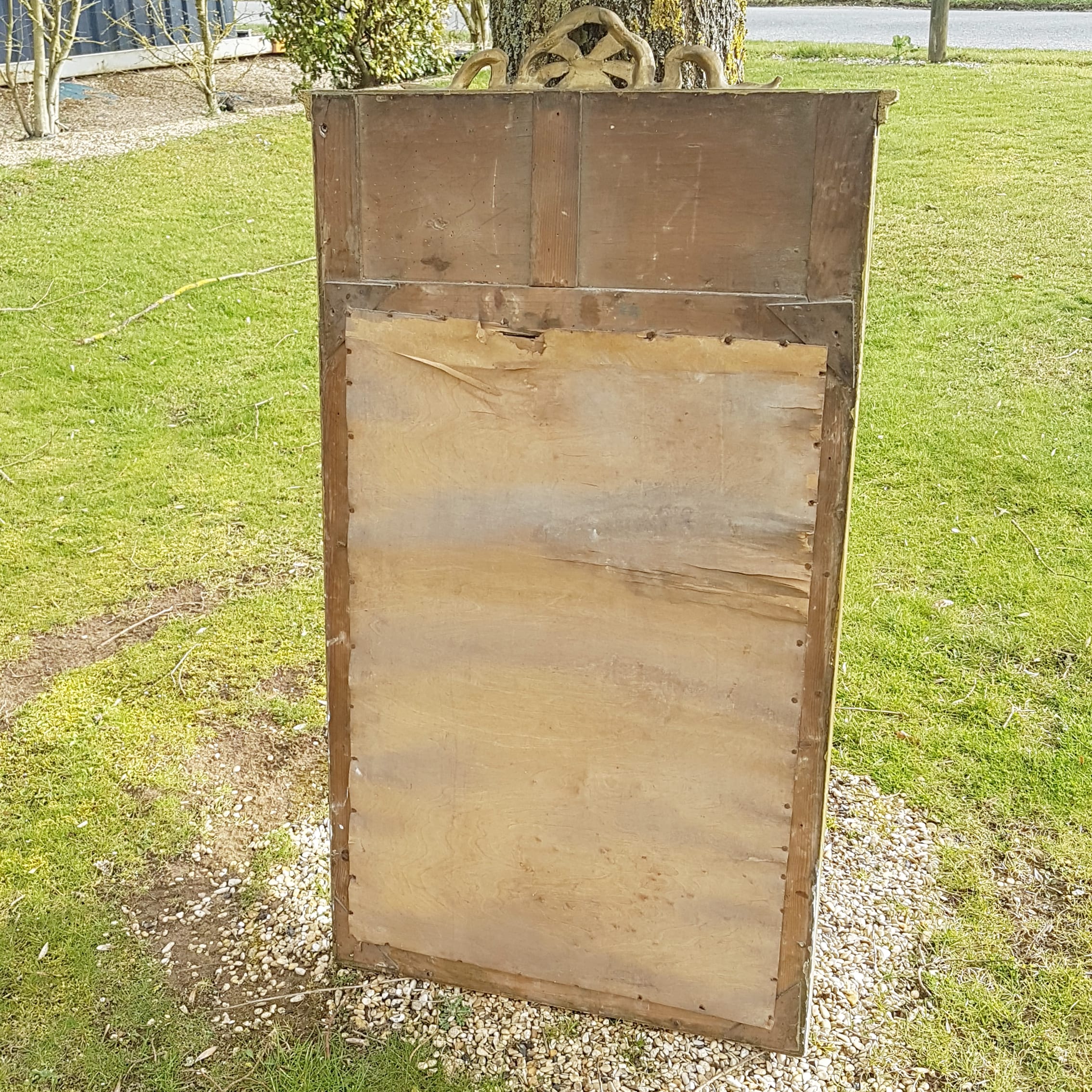Large early 20th century mirror bevelled 66x128cm