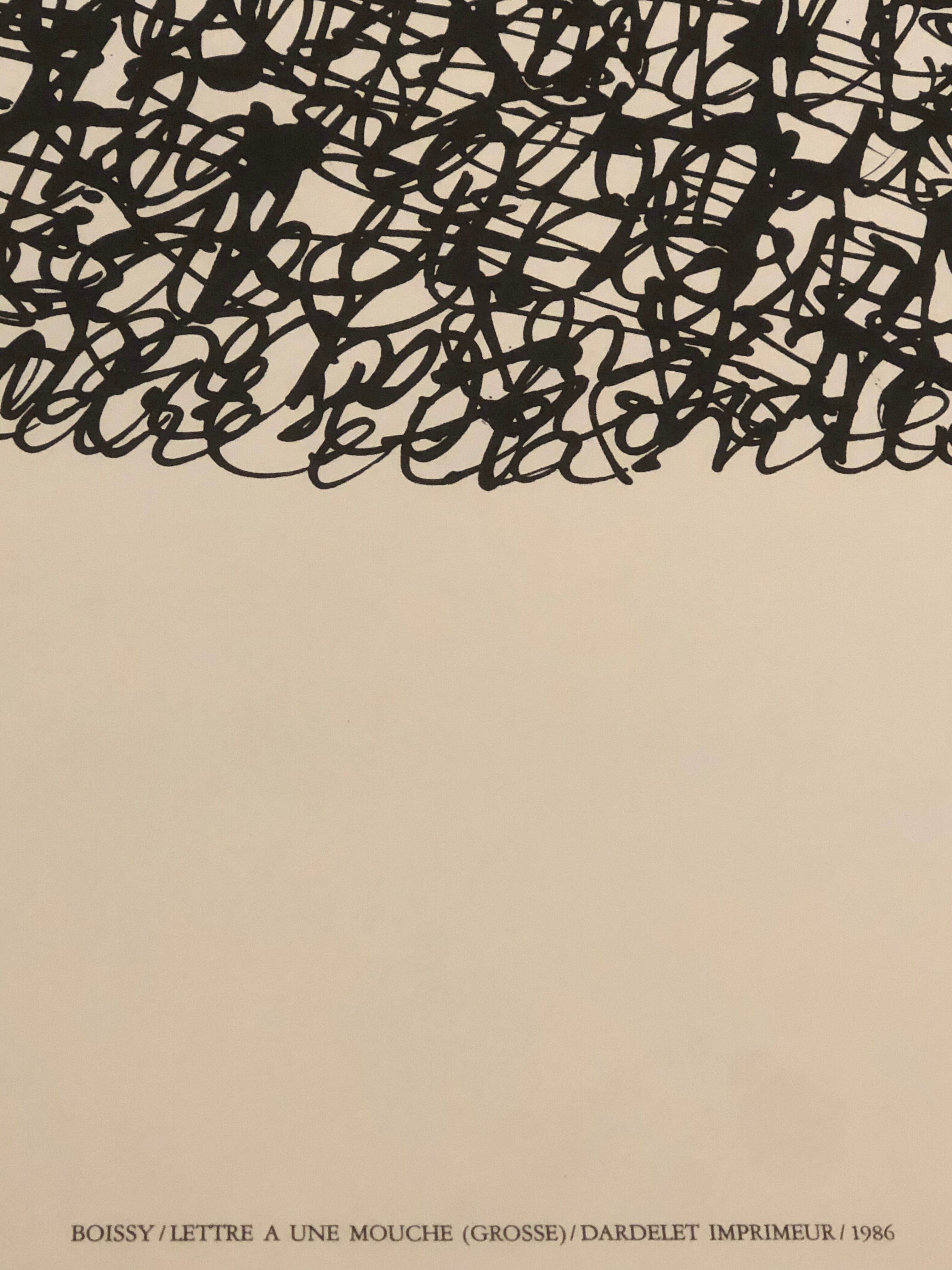 Original ideogram poster fly 1986 Dardelet vintage lithograph