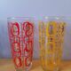Set of 6 Screen-Printed Glasses 1960