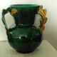 Earthenware vase with 3 handles of Vallauris oak leaves, 1950s vintage