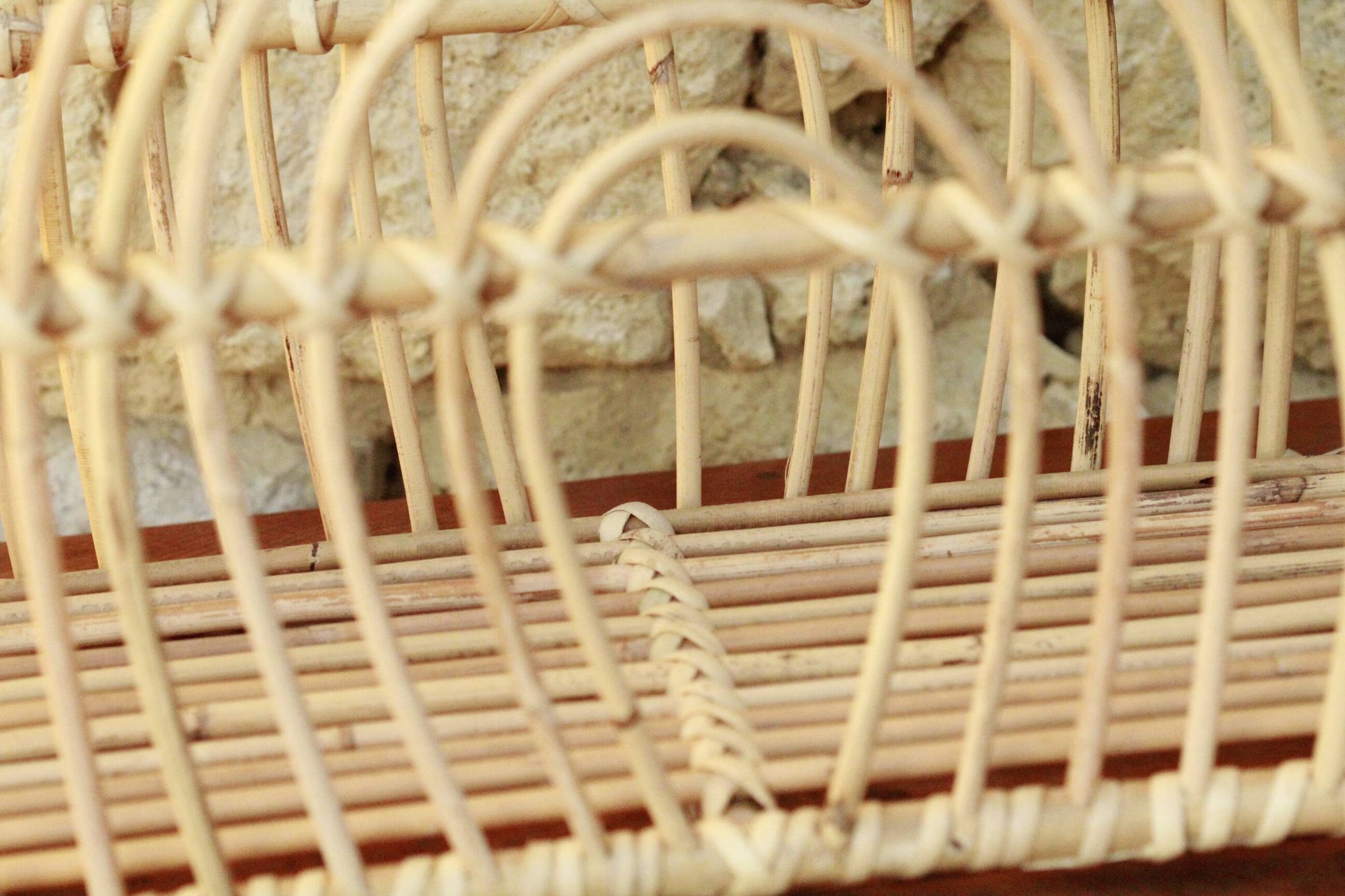 Vintage rattan magazine holder