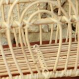Vintage rattan magazine holder