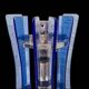 Veca wall lights blue glass chrome structure space age, 1960s