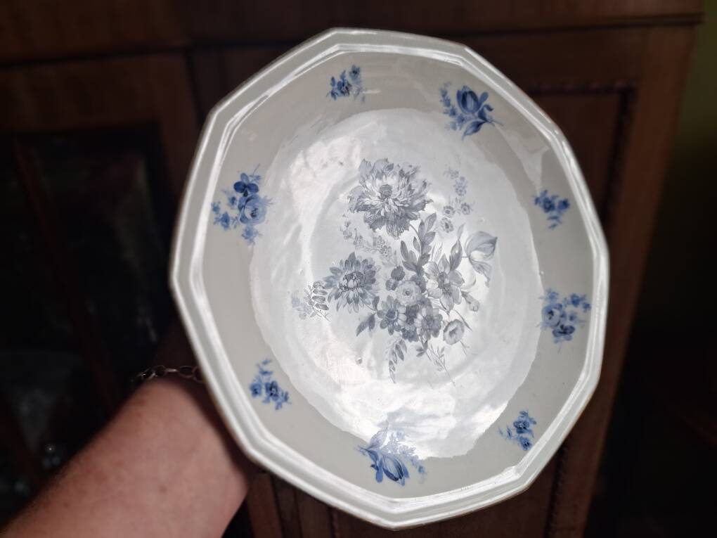Compotier / assiette montée en porcelaine de limoges 1920-1930