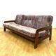 Retro sofa, solid wood frame, 1970s, Central Europe