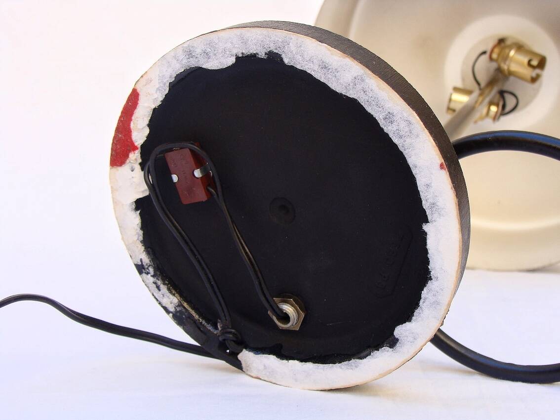 Designer desk lamp 1950, lacquered metal and chrome.