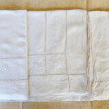 Drap en lin ancien brodé
