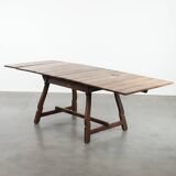 Antique Swiss extendable dining table made of oak from the mid-19th century