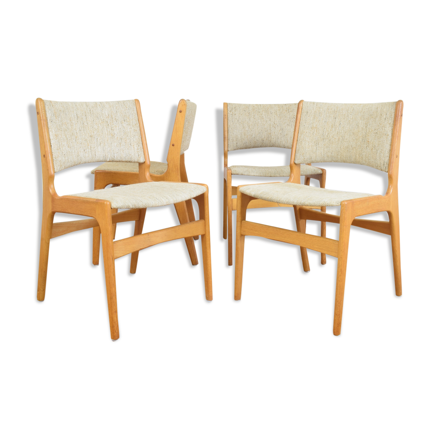 Chaises de salle à manger danoises du milieu du siècle par E. Buch, années 1960, ensemble de 4
