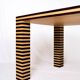 Memphis style dining table, wood, Italy