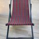 Folding deck chair WOOD and CANVAS Vintage