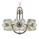 Crystal Glass Flower Pendant Light in Kalmar Style by Sische, Germany, 1970s