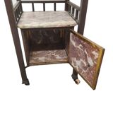 Antique French Bedside Table With Marble, late 1800s