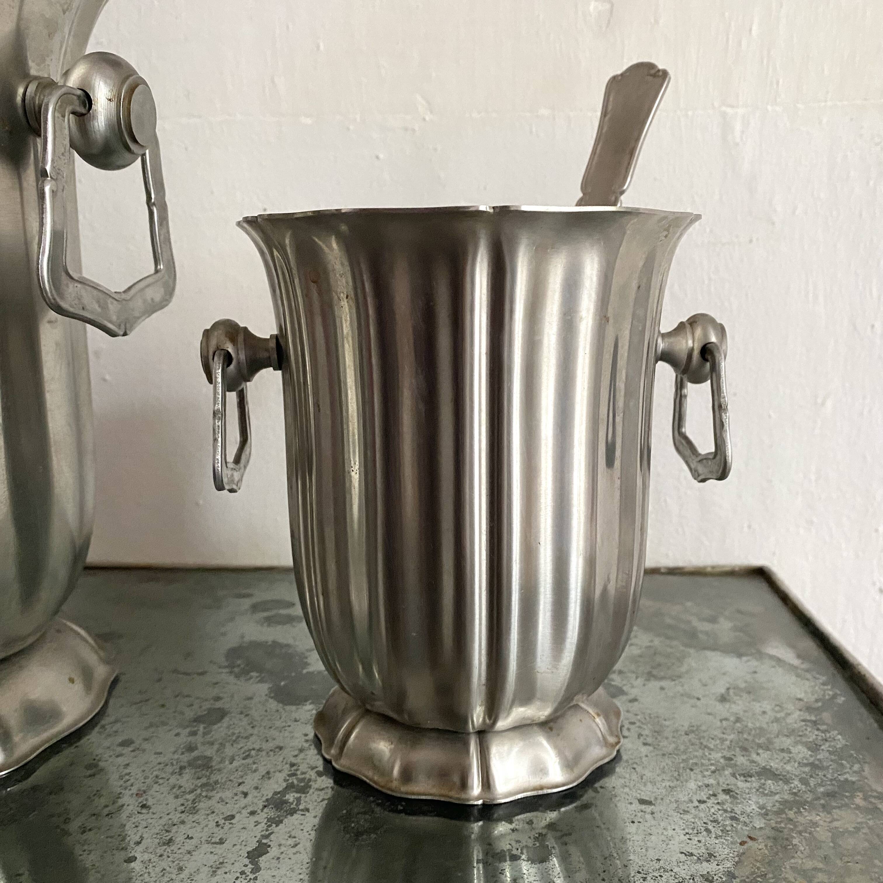 Champagne bucket set and stainless steel ice bucket Jean COUZON