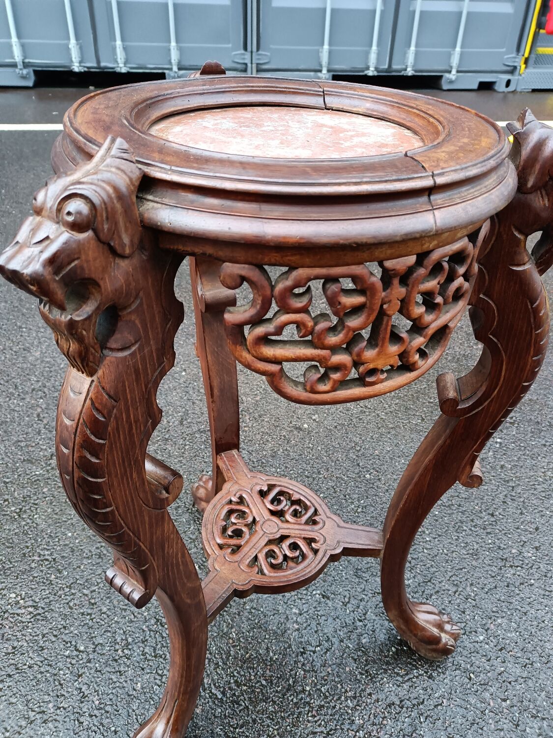 Sellette ancienne table d'appoint plateau marbre