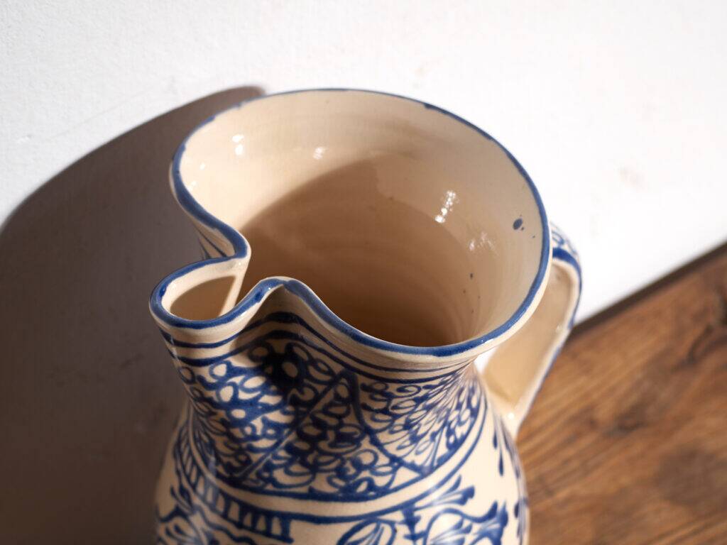 Old blue and white faience jug – Central Europe, around 1930