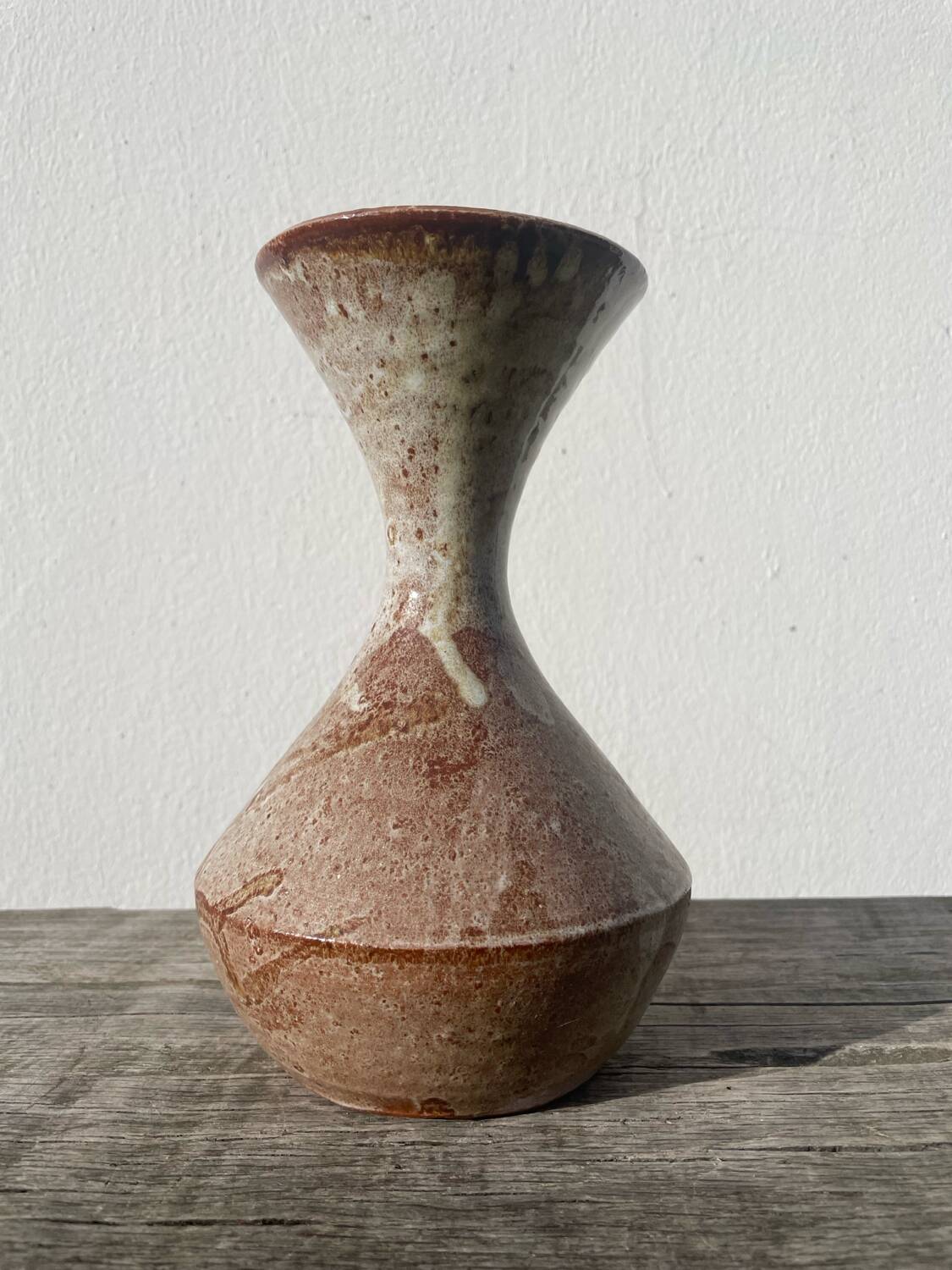 Beige stoneware ceramic vase