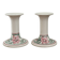 Pair of hand-painted English porcelain candlesticks