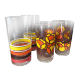 4 vintage pop style water glasses