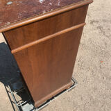 High bedside table in wood and marble around 1900