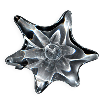 Coupe vide-poche splash étoile en cristal moulé design 1950-1960 baccarat