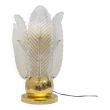 Mid-century Modern Brass and Murano Glass Big Table Lamp by Mazzega