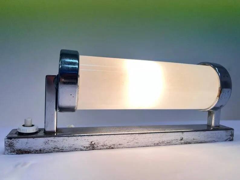 Chrome Design Bauhaus Wall Lamp, 1930s - Czechoslovakia