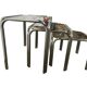 Set of 3 vintage chrome nesting tables with smoked glass.