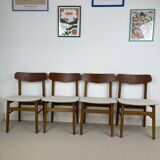 Set of 4 Scandinavian teak chairs