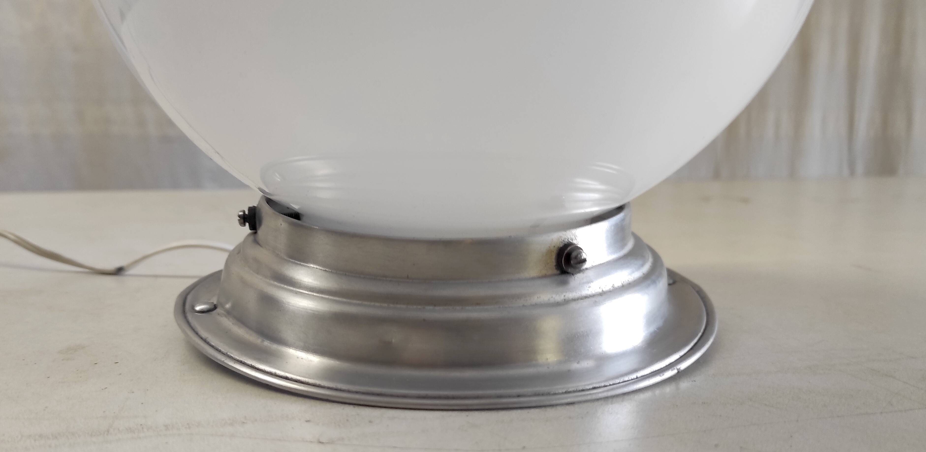 20cm opaline globe ceiling or table lamp - mid-20th century