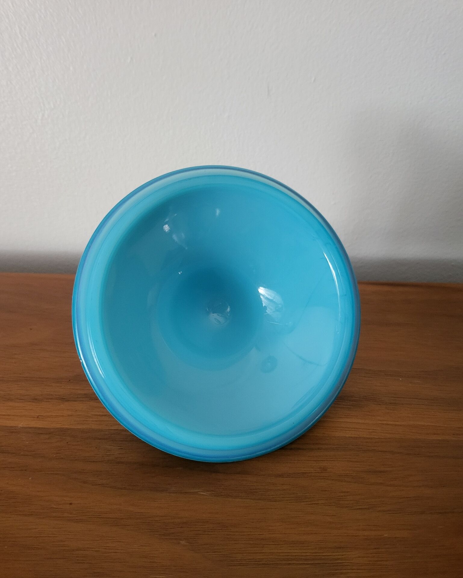 Turquoise Blue Opaline Glass Candy Box