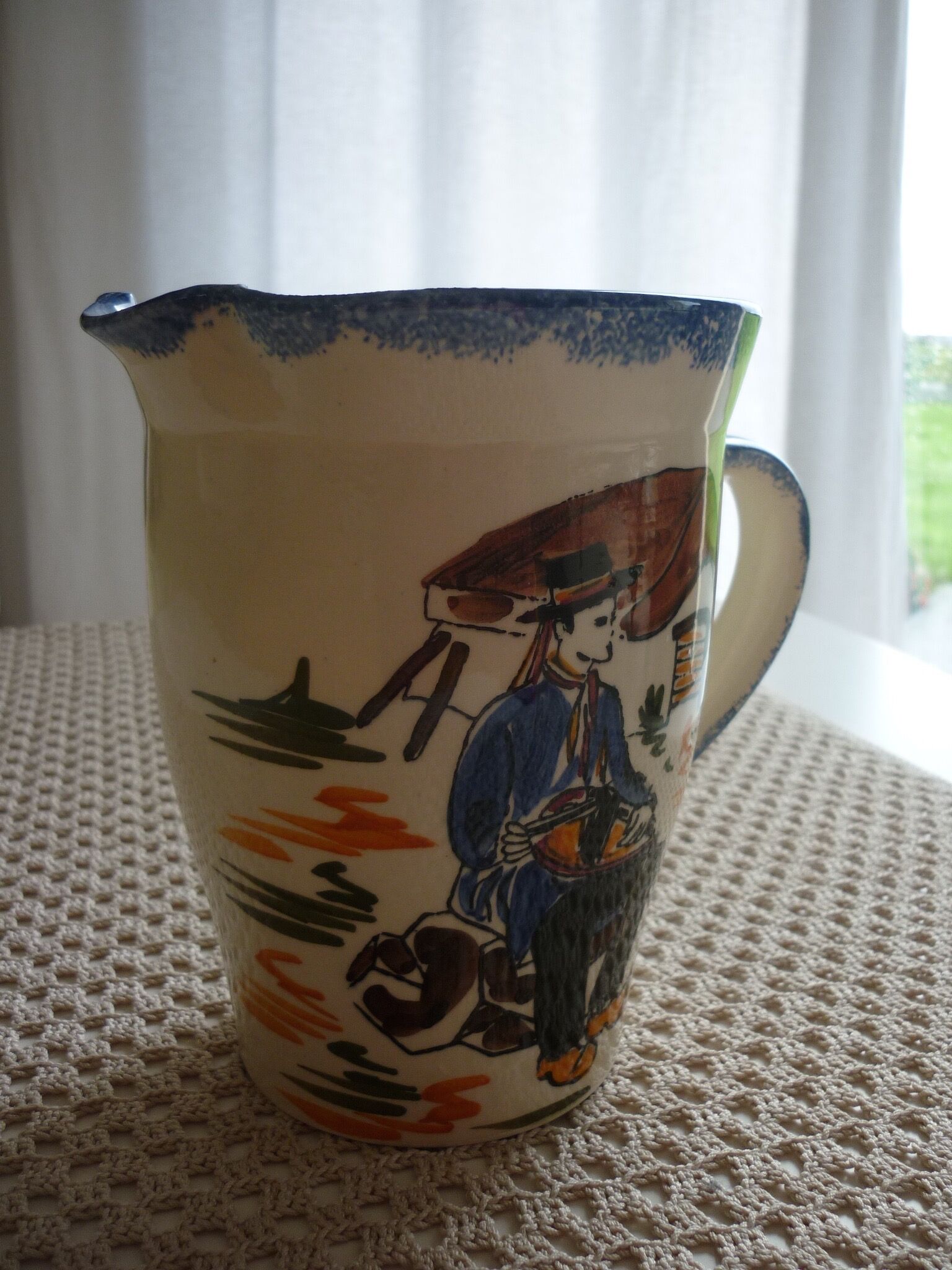 Ceramic pitcher Breton decoration