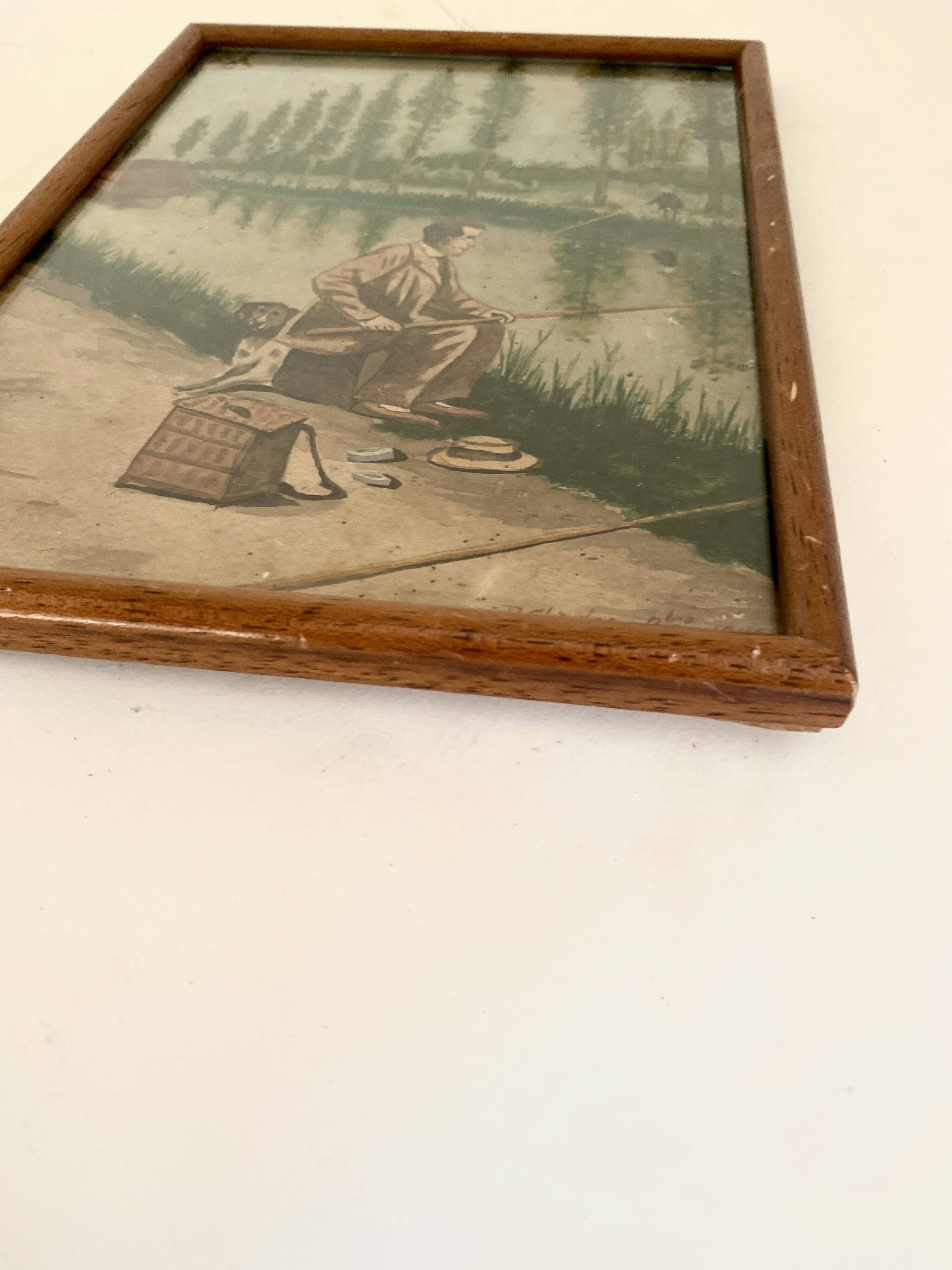 Painting from the 1900s, glass frame