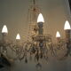 Chandelier with 6 lights and pendants