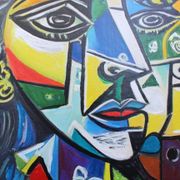 Cubist oil painting from the 1970s.