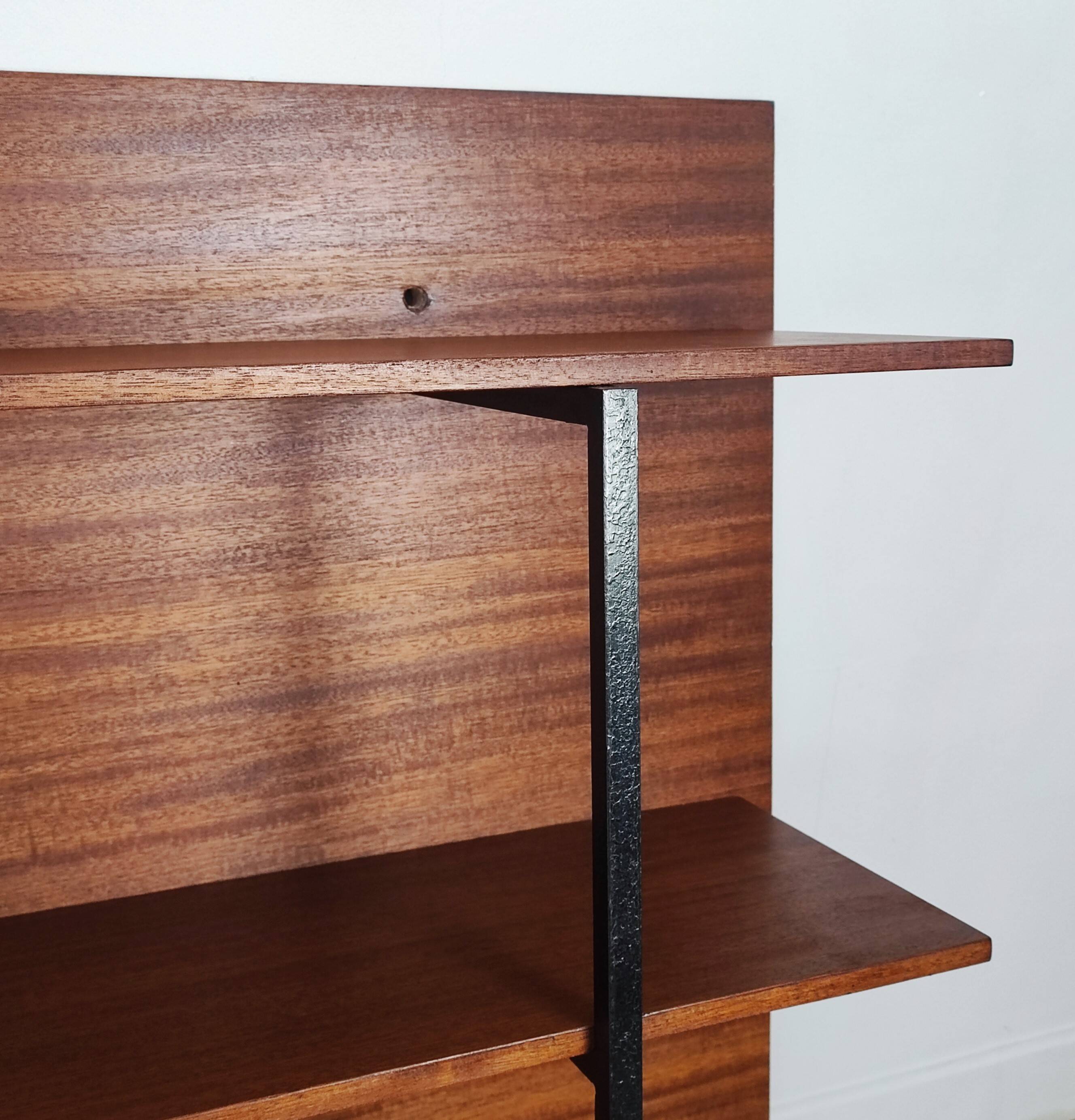 60s wall bookcase shelf