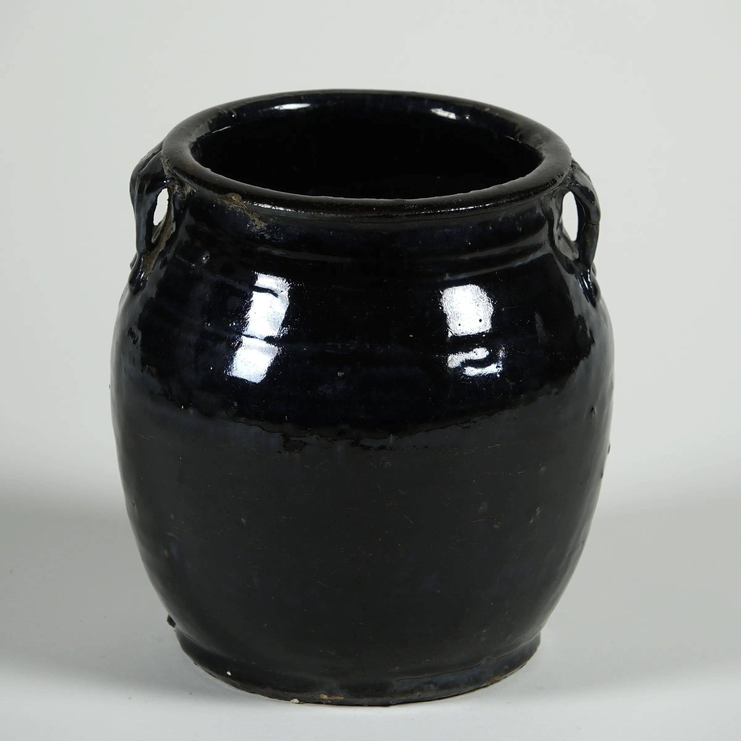 Hú - Pot à confit chinois émaillé noir n°7