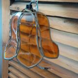 Applique vitraux plastique ambre fleur