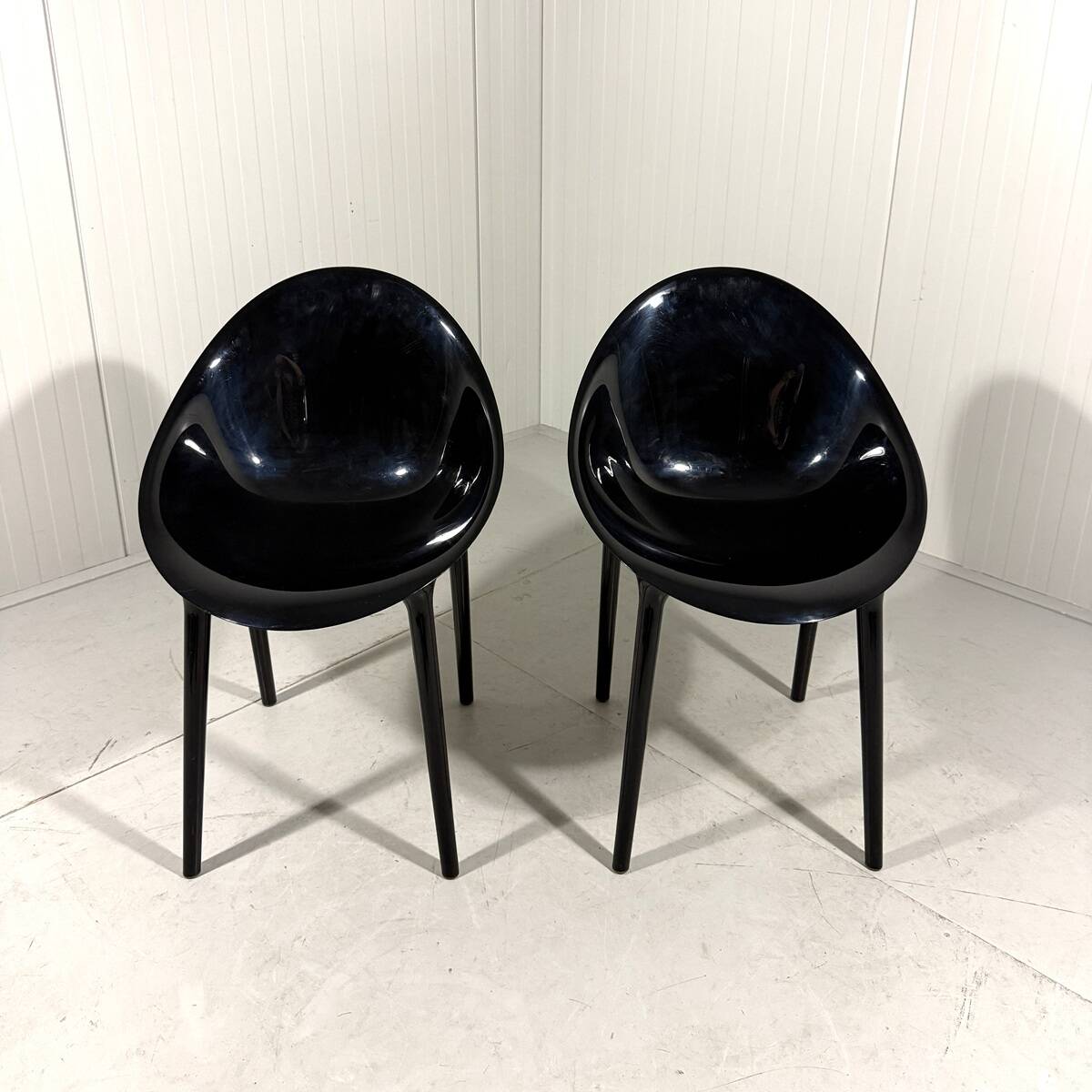 Philippe Starck glossy Super Impossible chairs, Kartell Italy