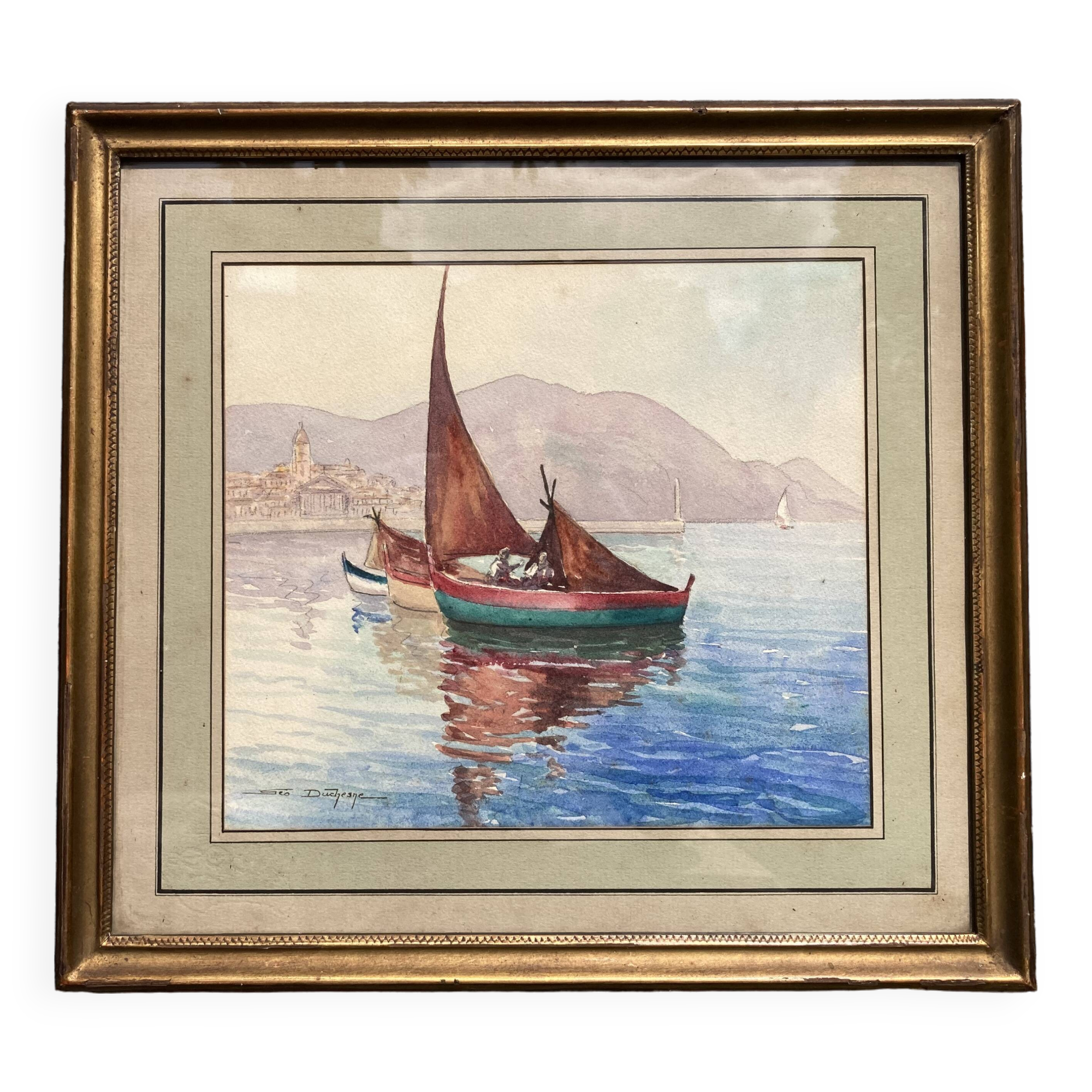 Geo Duchesne (20th century), Framed and signed marine