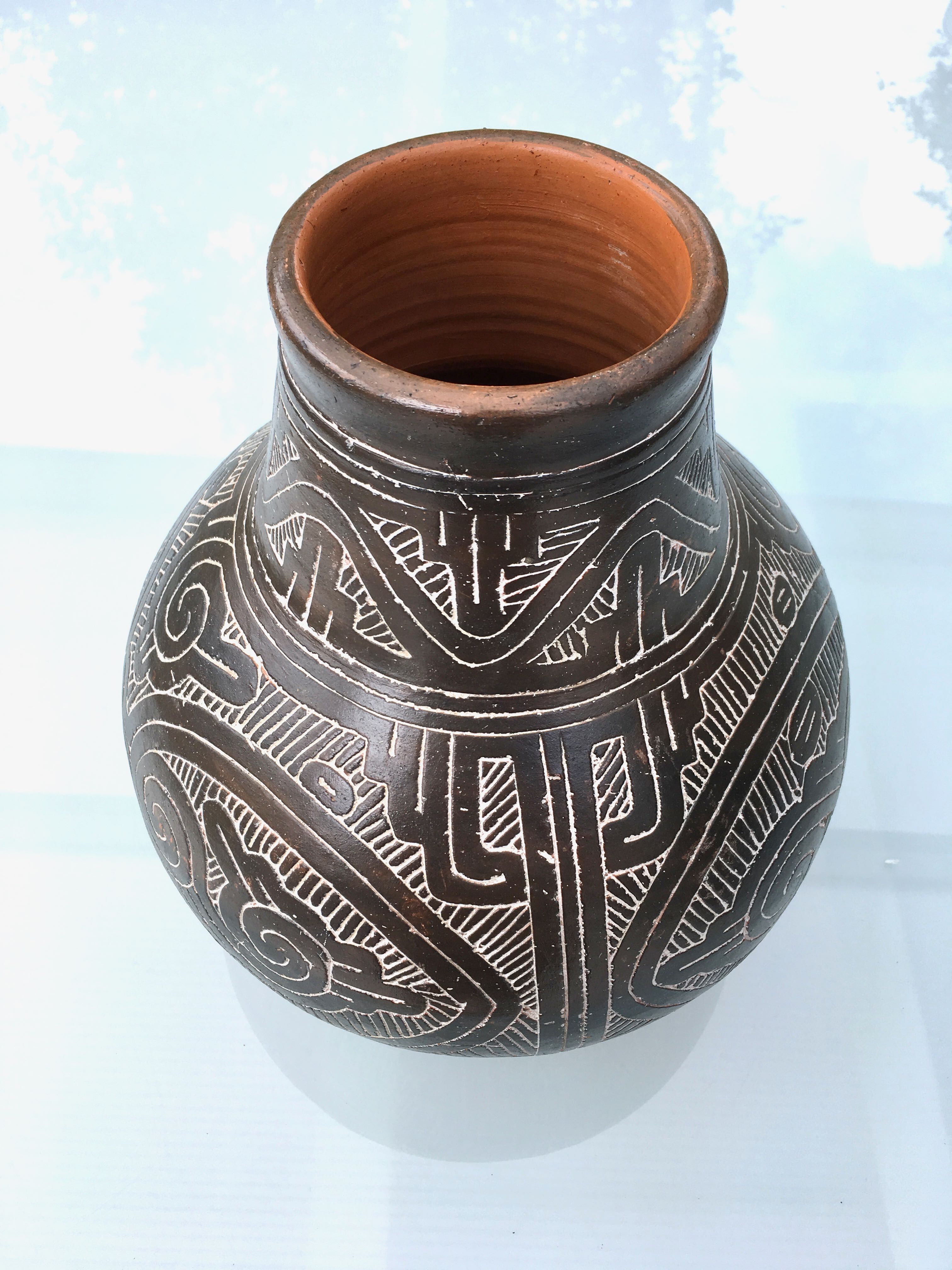 Handmade earthen vase
