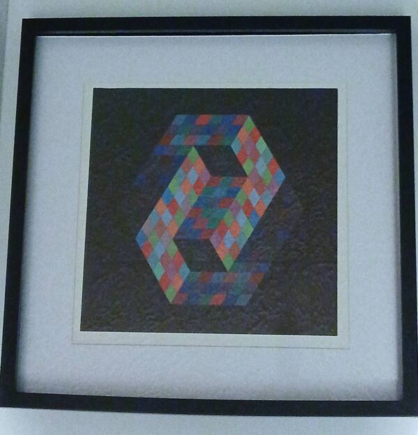 Tableau vintage Art Optique - Victor Vasarely