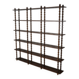 French Oak Mid-Century Bobbin Shelving Unit